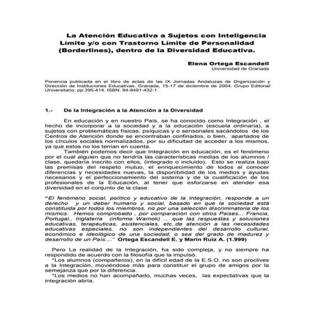 La atencion educativa a sujetos con inteligencia límite y o con trastorno lím...