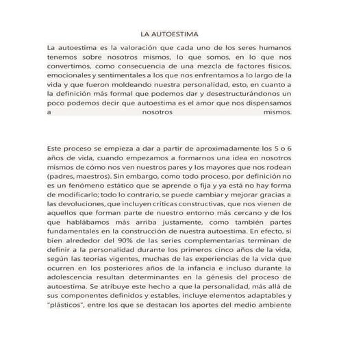 La autoestima
