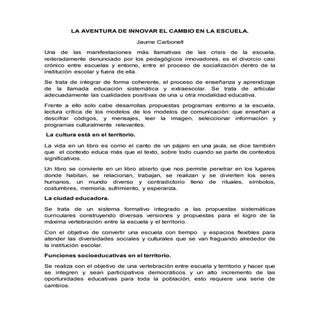 La aventura de innovar el cambio en...