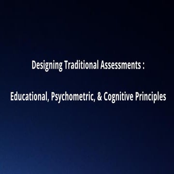 Traditional Assessment