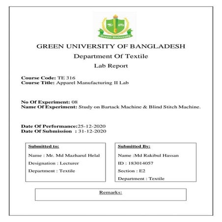 Study on Bartack Sewing Machine & Blind Stitch Machine 