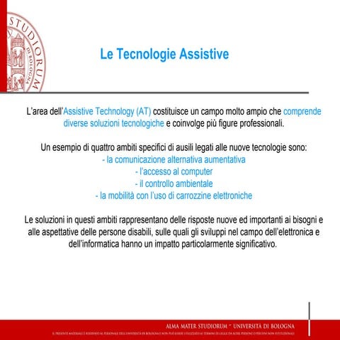 Lab. ped. sp. Educazione inclusiva II - Le Tecnologie Assistive