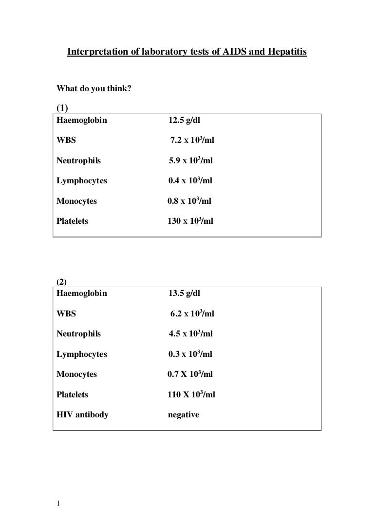 Lab. aids,hepatitis
