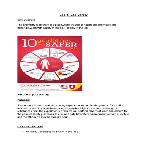 Lab 1 lab safety | DOCX