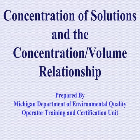 Understanding Concentration and Dilution Calculations in Solutions | PPT