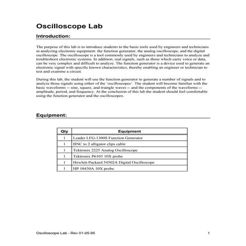 Oscilloscope Lab