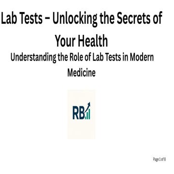 Lab Tests – Unlocking the Secrets of Your Health | PDF