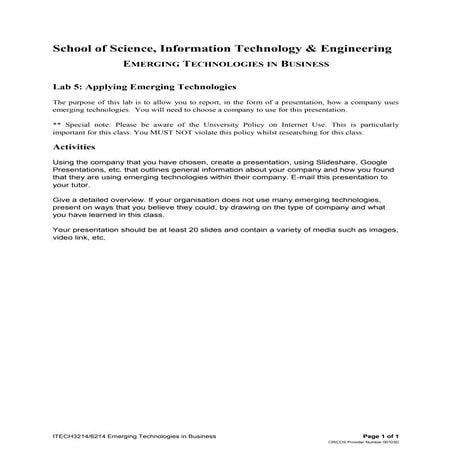 Lab05 applying emerging technologies