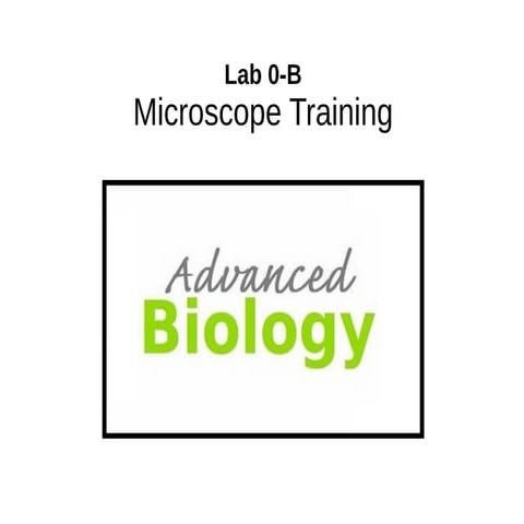 Lab 0-B Microscope Training