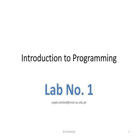 Lab # 1 | PPT
