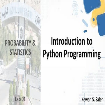 Introduction to Python Programming for Statistics | PDF