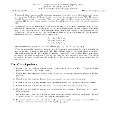 EE 337 Lab 1 for Section 2 (3rd year UG)