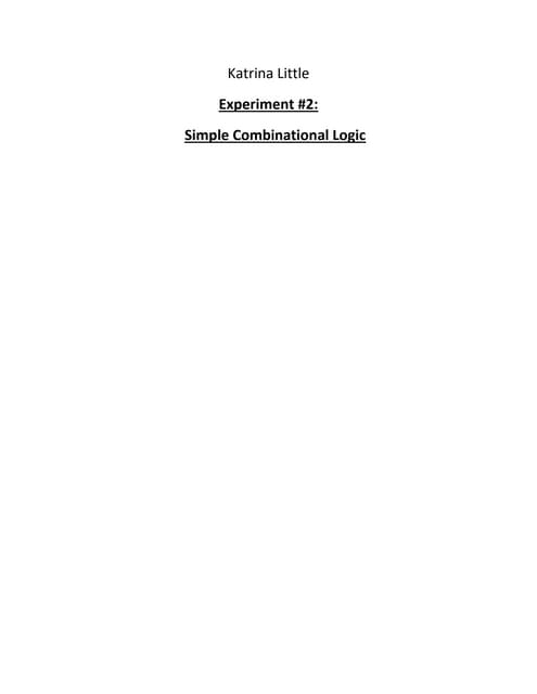 Lab 2-Simple Combinational Logic
