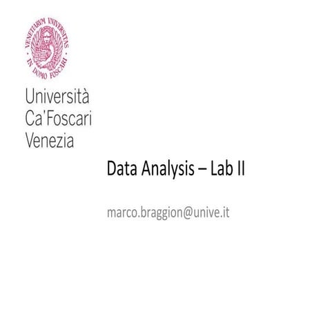 Data Analysis Second Lab 