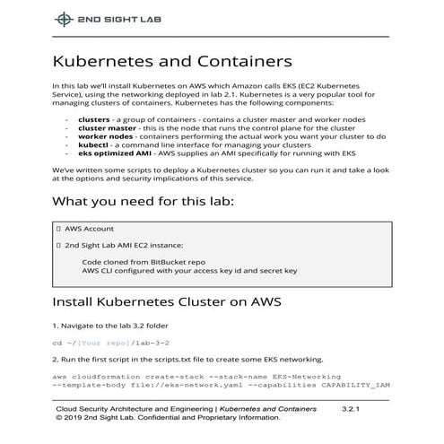 Lab 3.2 Kubernetes and Containers - 2nd Sight Lab Cloud Security ...