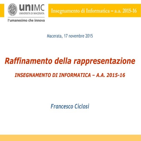 MODULO LAB3 --> Raffinamento della rappresentazione