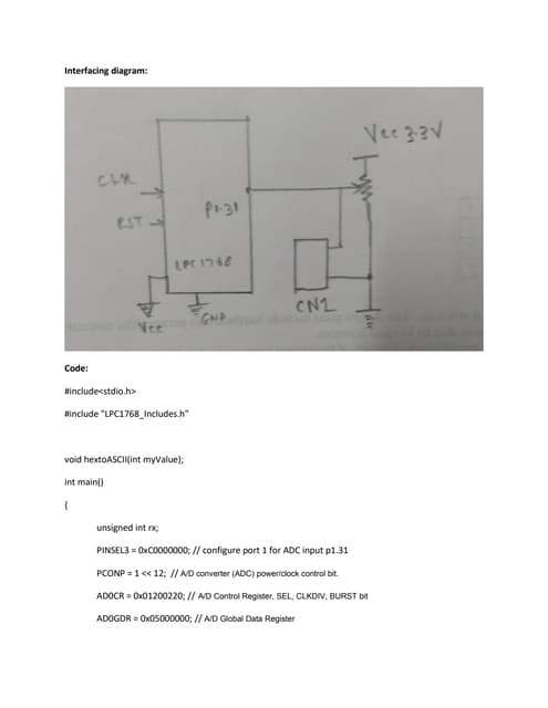ADC (Analog to Digital conversion) using LPC 1768