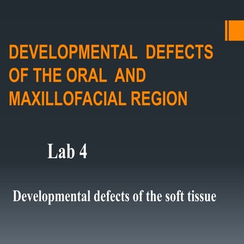 Lab 4 developmental defect soft tissue dina patho | PPTX