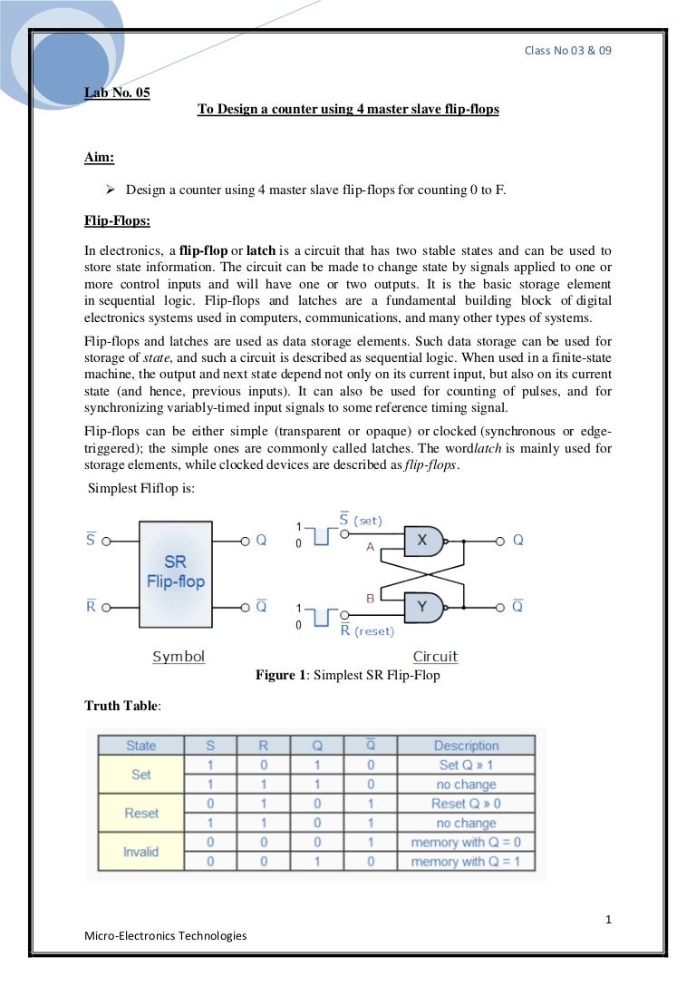 Circuit Diagram Of Sr Flip Flop
