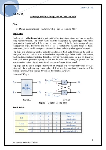 counter using 4 master slave flip-flops | PDF