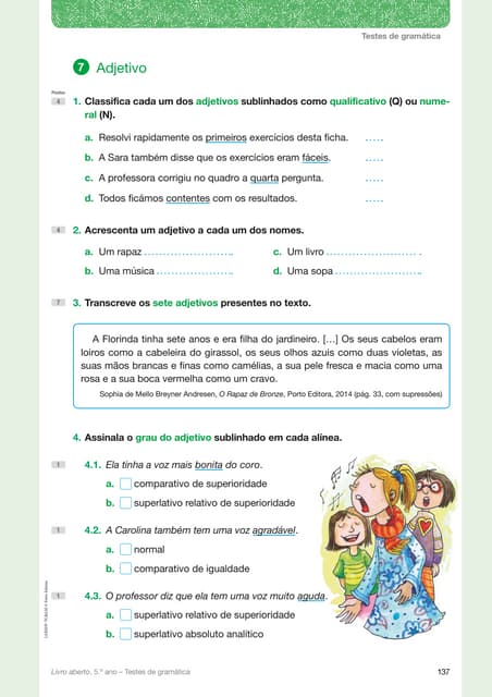 Adjetivos - exercícios | PDF