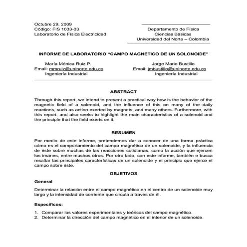 Lab 6. Campo Magnetico De Un Solenoide