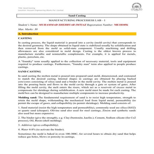 sand casting (me181056)