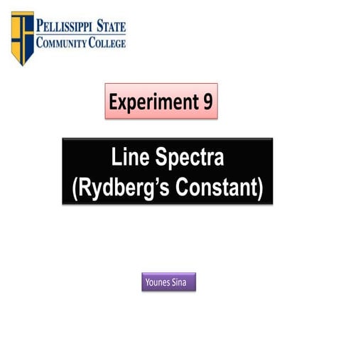 Line Spectra (Rydberg’s Constant)