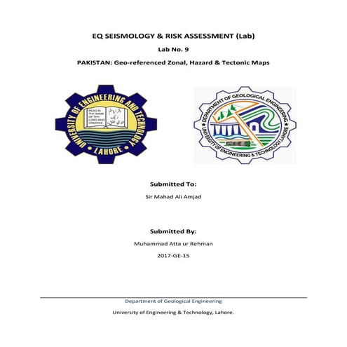 Pakistan: Zonal, Hazard and Tectonic Maps Geo-referenced | PDF