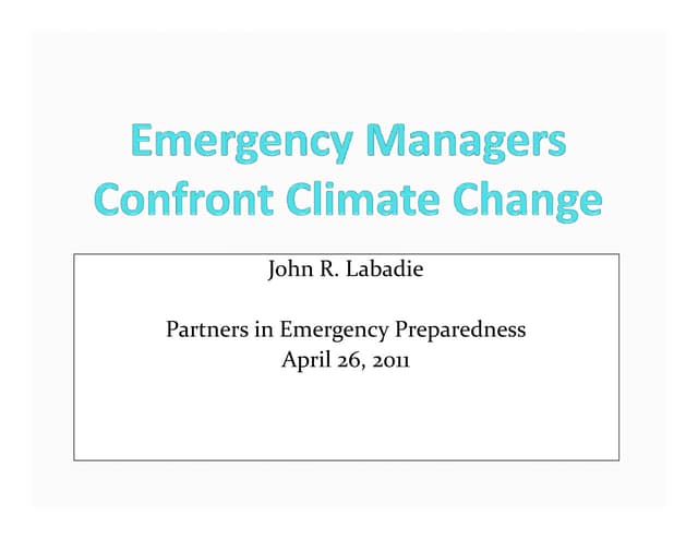 Emergency Managers Confront Climate Change