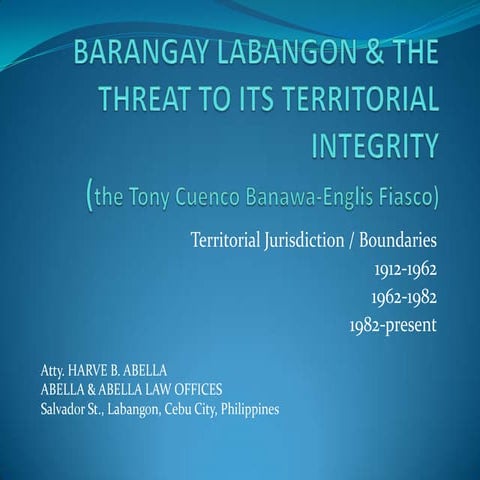 Brgy. Labangon, Cebu City and the Threat to its Territorial Integrity