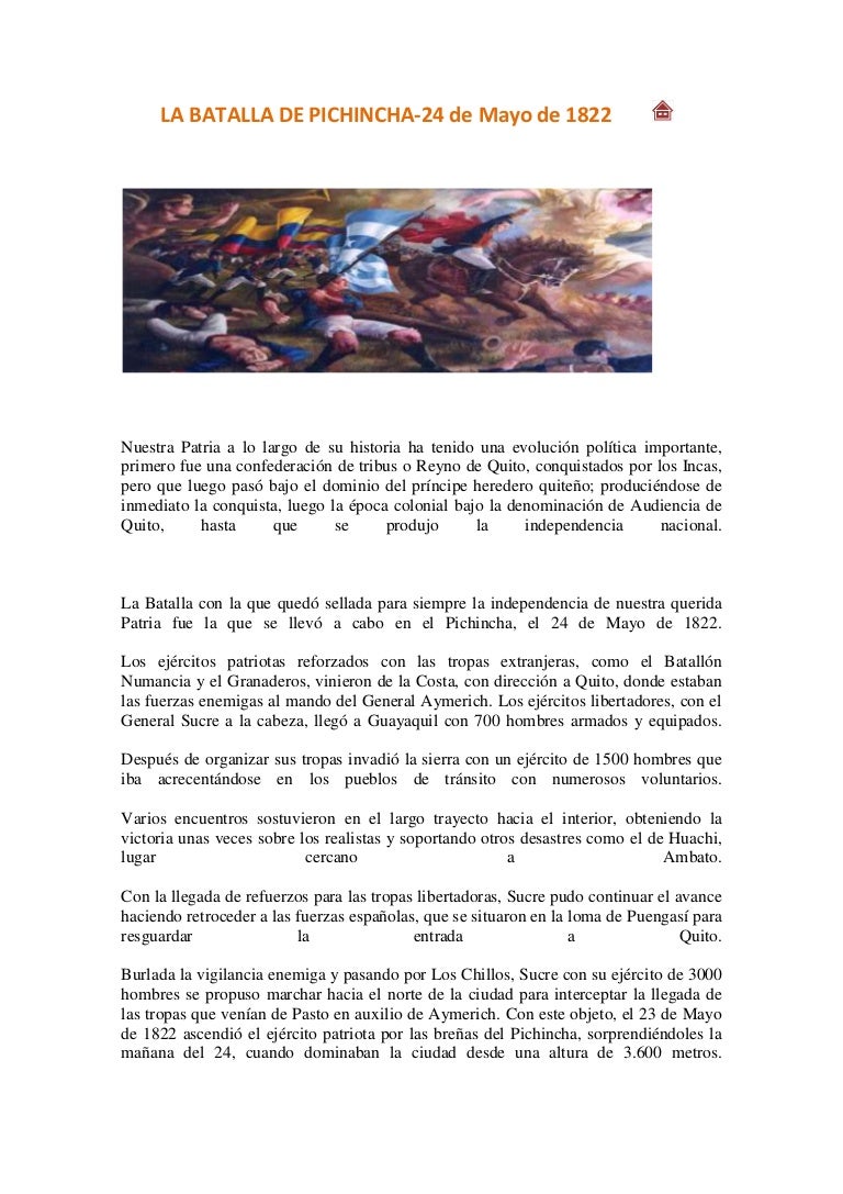 La Batalla De Pichincha