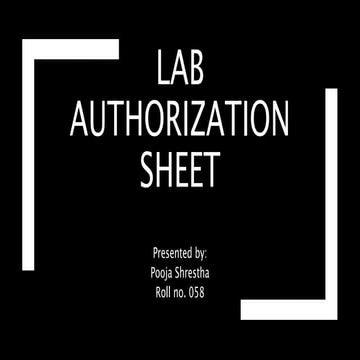 Lab authorization sheet