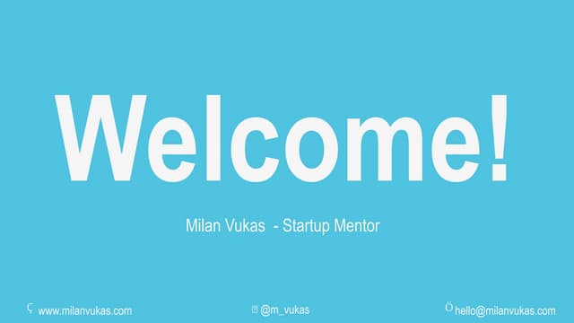 Startup Workshop #1: Product/Market Fit