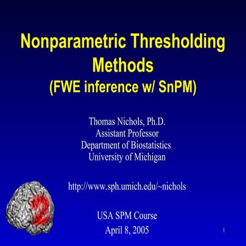Nonparametric Thresholding Methods Slide Deck | PPT