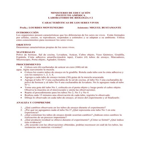 Lab características de los seres vivos