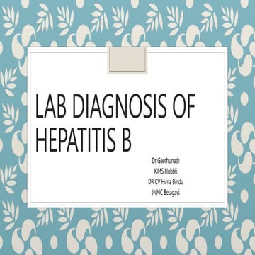 Lab diagnosis of hepatitis 