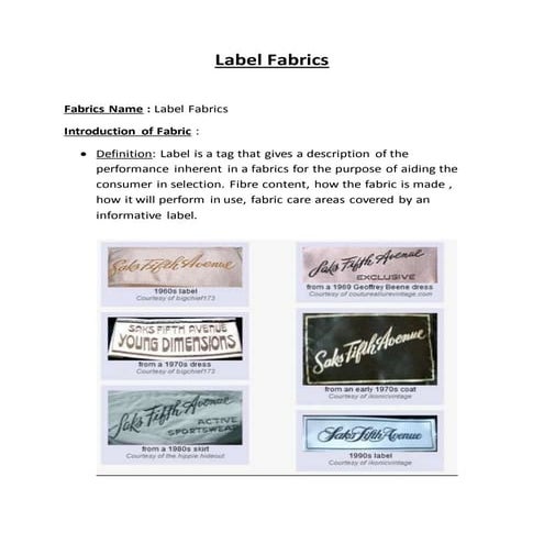 Label fabrics