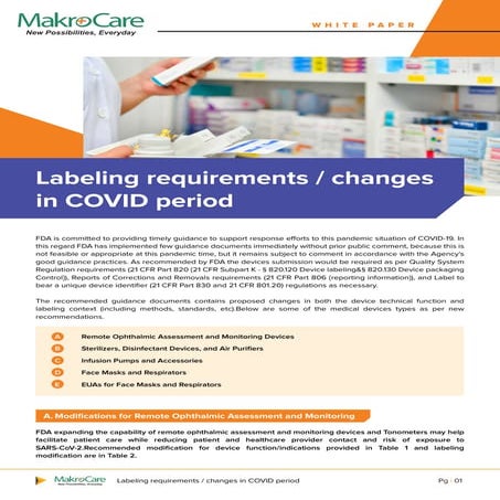 Labeling requirements changes in covid period