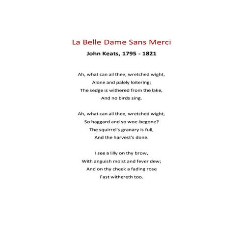 La Belle Dame Sans Merci