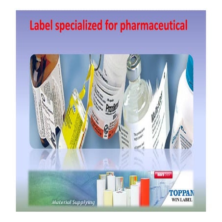 Label specialized for pharmaceutical | PDF
