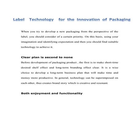 The importance of product labels | DOCX