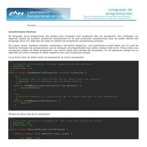 Lab excepciones propias