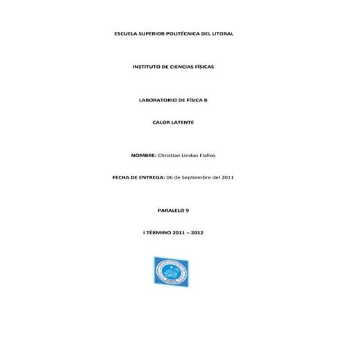 Lab Física B - Informe #9 (Calor Latente)