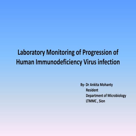 Laboratory monitoring of  Progression of HIV