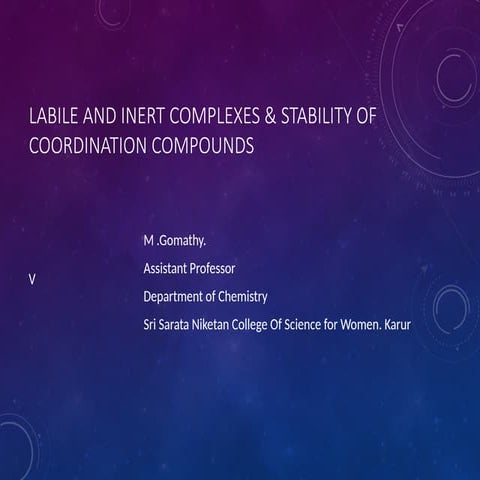 Labile_and_Inert_Complexes  stability of coordination compound