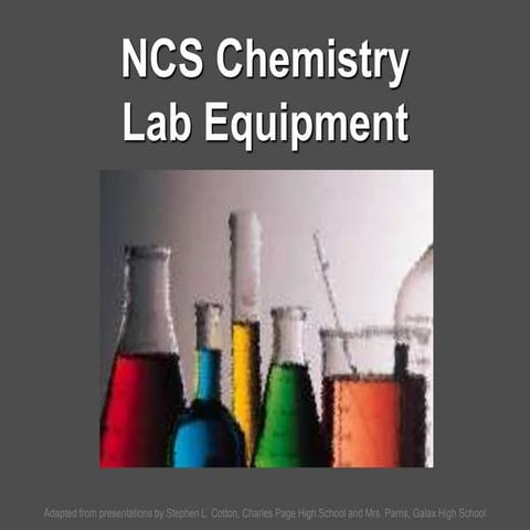 NCS Chemistry Lab Equipment - 2022.ppt