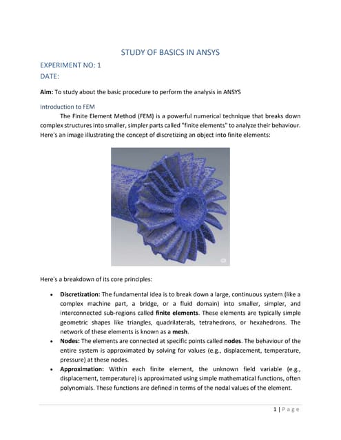 ANSYS Lab Manual: Fundamentals of FEM and Applied Engineering Simulation Expe...