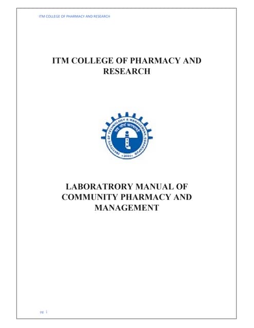 lab manual of Community Pharmacy and management.pdf