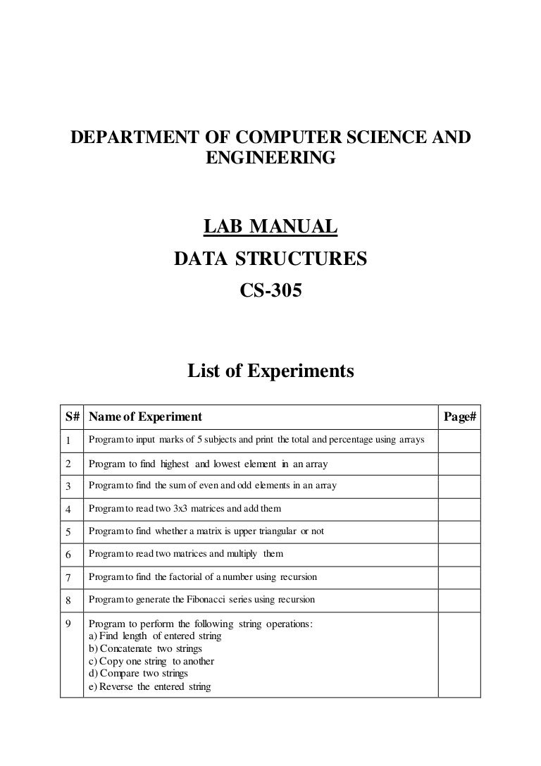 Lab manual data structure (cs305 rgpv) (usefulsearch.org) (useful search)